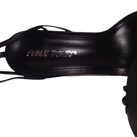 Public Desire Dymond Black Lace Up Square Toe Cake Stand Heels Size 8 NWOT - Picture 4 of 13
